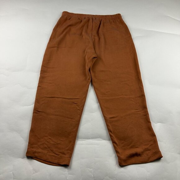 H&M Clay Brown Soft Tencel Relaxed Leg Capri Pant M - Picture 6 of 7